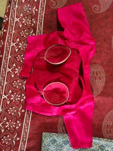 Padded Stitched Party Style Pink Blouse