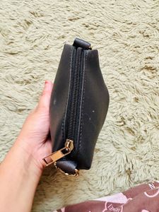 Stylish Black Faux Leather Pouch
