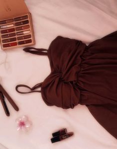 Brown Textured Twist Front Top 🏆