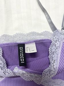 lilac lace cami