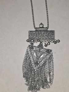 Boho oxidised Silver Necklace Set