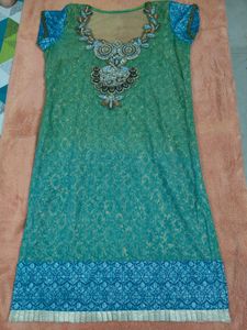 Green nd blue party wear kurti