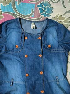 Denim Button-Down Midi Dress