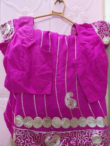 Magenta Saree with Silver Embroidery