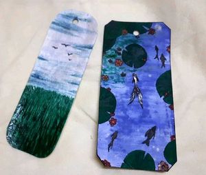 Two 2️⃣Hand-Painted Landscape bookmark