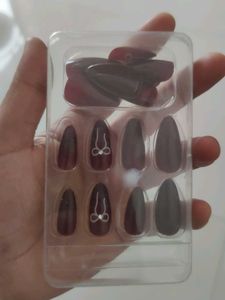 Burgundy Almond Press-On Nails