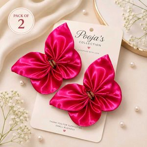 Pack of 2 Satin Butterfly Hair Clips