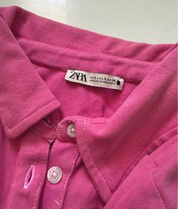 Vibrant Pink Ruched Collared Top