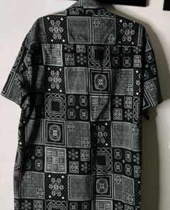 Stylish Black &amp; White Patterned Shirt