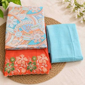 Embroidered Cotton Dress Material Set