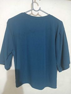 Teal Crew Neck 3/4 Sleeve Top