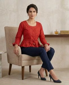 Chic Red Peplum Top