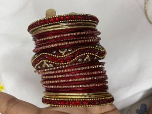 Set of Red &amp; Gold Bangles