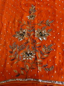 Beautiful Wedding Wear Orange Saree