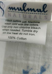 White With Blue Printed Table Cloth