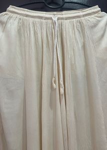 New Elegant Cream Ethnic Flared Plazzo
