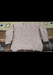 Pink Knit Pullover Sweater