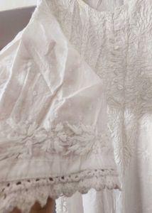 White Lucknowi Chicken Kari Kurta Set