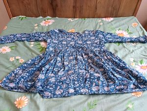 Blue Floral Print Kurta