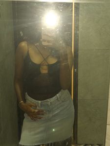 ZARA sheer black top