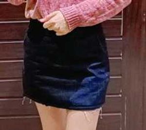 Distressed Denim Mini Skirt