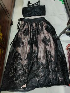Elegant Black Lace Lehenga