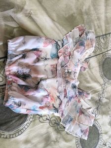 Sheer Floral Ruffle Mini Dress