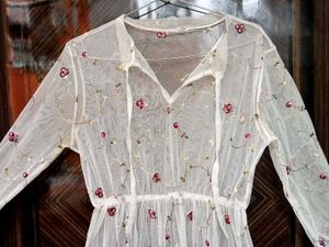 Sheer Embroidered Floral Mini Dress