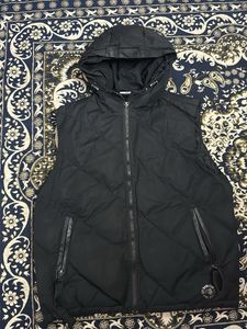 Black Hooded Puffer Vest