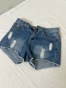 Distressed Denim Shorts