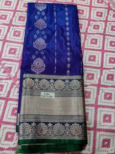violet green combination saree