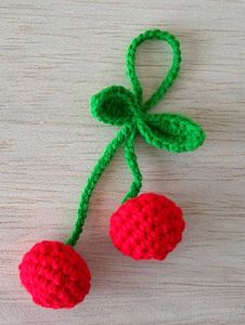 Cute Crochet Cherry Bag Charm