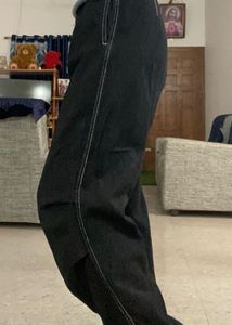 Max Black Baggy Parachute Jean's