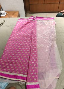 Pink & Silver Embellished Lehenga Set