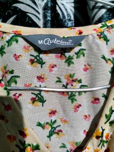 Medium Size Maxi Nude With Red Floral Prints
