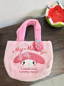 Pink - My Melody Fur Tote Bag