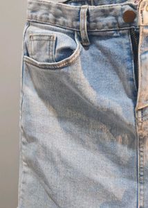 Distressed Denim Mini Skirt
