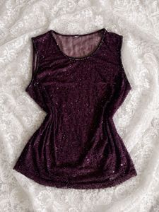 Sparkling Sequin Sleeveless y2k Top