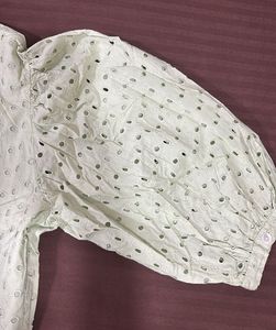 Mint Green Eyelet Blouse