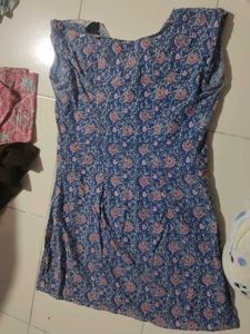 Blue Floral Print Kurta