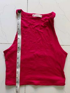 Hot Pink Sleeveless Crop Top
