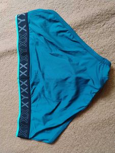 Stylish Teal Briefs with Logo Waistband