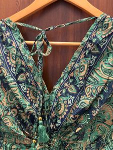 Bohemian Print V-Neck Blouse