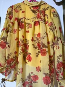 Yellow Floral Sheer top