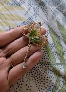 Beautiful Butterfly Brooch with Crown Detail