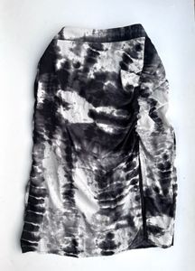 Tie-Dye Ruched Side Slit Skirt