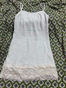 White Lace Trim Slip Dress or kurti
