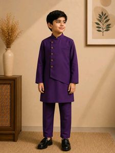 Stylish Purple Kurta Set for Boys