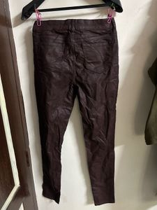GAP Dark Burgundy Coated Skinny Jeans