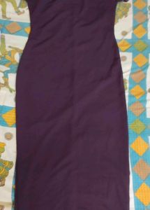 Grey Marled Knit Long Sleeve Dress Purple Combo